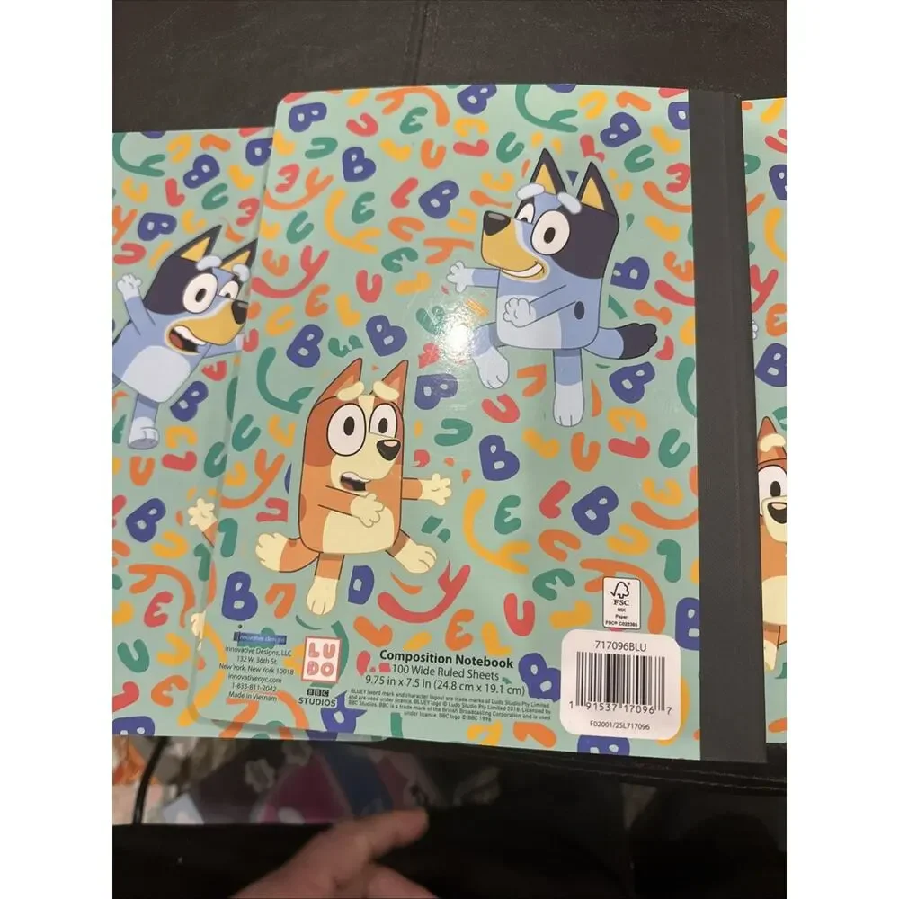 Lot Of 3 Bluey Composition Notebook Wide Ruled 100 Sheets 9.75 x 7.5 Journal